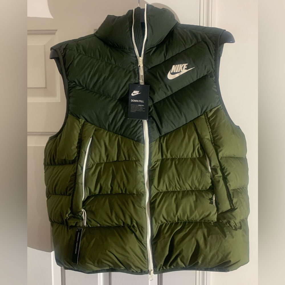 Nike Down Fill Vest Forest Green and Khaki - XXL